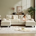 thumbnail image 5 of Soscana 105" Sectional Sofa Couch with Double Chaises for Living Room,Chenille U Shaped 4 Seater,Fits for Living Room,Apartment,Office,Studio, Beige, 5 of 10
