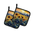 thumbnail image 2 of Carolines Treasures 7.5 x 7.5 in. Sunflowers in Watercolor Pot Holders - Set of 2, 2 of 2