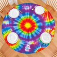 thumbnail image 2 of Rainbow Tie Dye Mandala Pattern Round Fitted Tablecloth with Elastic Edge,Dining Table Cover Waterproof,Outdoor Round Tablecloth for Camping,Dining,Indoor and Outdoor, 2 of 7