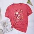 thumbnail image 2 of Camisetas de Verano de Mujer Pequeña Flor Impresa Cuello Redondo Manga Corta Superior, Verano Superior de las Mujeres, 2 of 8