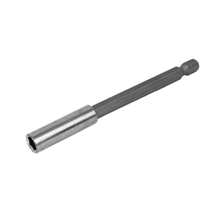 

1/4 Hex Shank Metal Magnetic 6.5mm Socket Nut Driver Gray 100mm Length