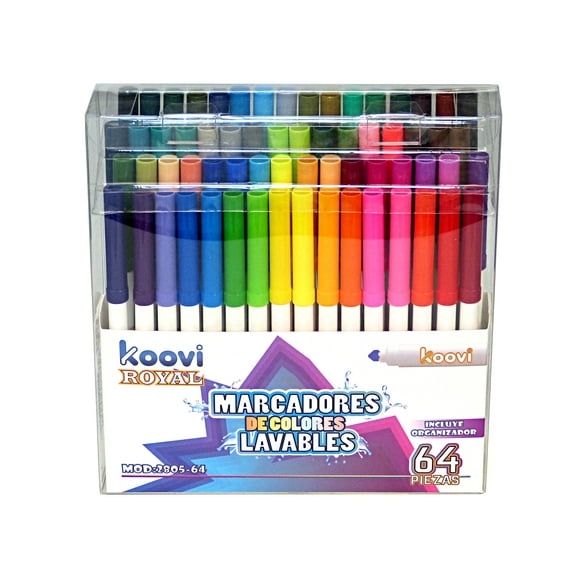 Marcadores Koovi Royal 64 Piezas Lavables Lettering