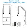 thumbnail image 2 of Kojooin Inground Pool Ladder,304 Stainless Steel Swimming Pool Ladder,Non-Slip Swimming Pool Ladder for Deep End, Easy Assembly, 380lbs Load Capacity - Perfect for Indoor/Outdoor Pools, 2 of 6