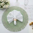 thumbnail image 5 of Efavormart 4 Pack | 16" Sage Green Jute Boho Chic Fringe Edge Table Placemats, Rustic Farmhouse Burlap Tassel Dining Table Mats, 5 of 10