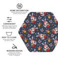 thumbnail image 3 of Fuzoiu Christmas Bunny A Print Leather Coasters Set,Drink Coasters Set of 4,for Tabletop Protection, Durable PVC Coasters,Home Décor and Housewarming Gift-Hexagon, 3 of 6