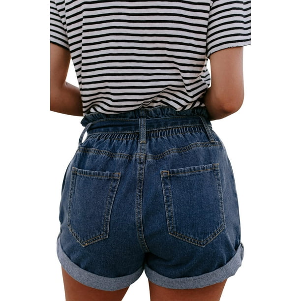 Blue jean paper bag cheap shorts