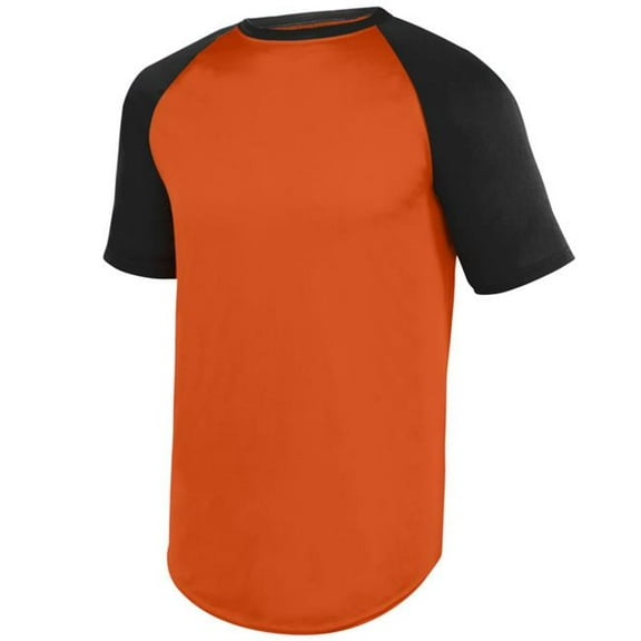 Augusta Youth Wicking Short Sleeve Baseball Jersey 1509 Orange/Black Xs