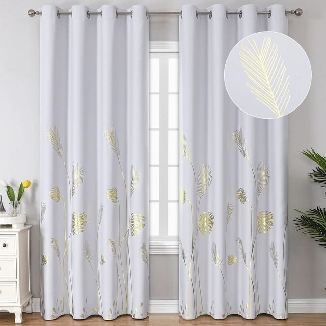 Cortinas Estelar Textiler, blanco grisáceo, 214 cm, oscurecedoras de habitación