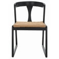 thumbnail image 5 of SAFAVIEH Couture Jamal Modern Paper Cord Solid Dining Chair, Black/Natural (Set of 2), 5 of 9