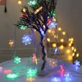 thumbnail image 1 of LED solares de copo de nieve de Navidad, cadena de luces solares de copo de nieve impermeables para árbol , fiesta de boda, decoración de patio(Color)(5,50 metros y 50 luces), 1 of 3