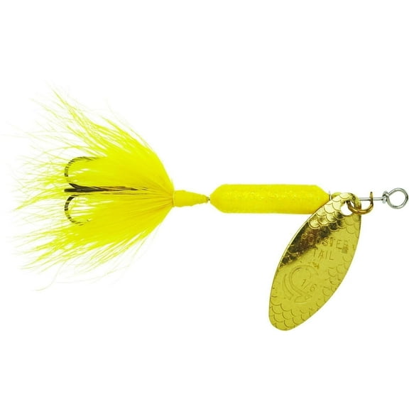 Yakima Bait Worden's Original Rooster Tail Lure, Inline Spinnerbait Fishing Lure, Glitter Yellow, 1/8 oz