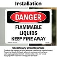 thumbnail image 3 of Flammable Liquids Keep Fire Away OSHA Danger Vinyl Decal Label 18 Inch x 12 Inch - 5 Pack, 3 of 6