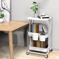 thumbnail image 5 of 3 Tier Auledio Houseware Utility Flat Cart for pantry storage-White, 5 of 7
