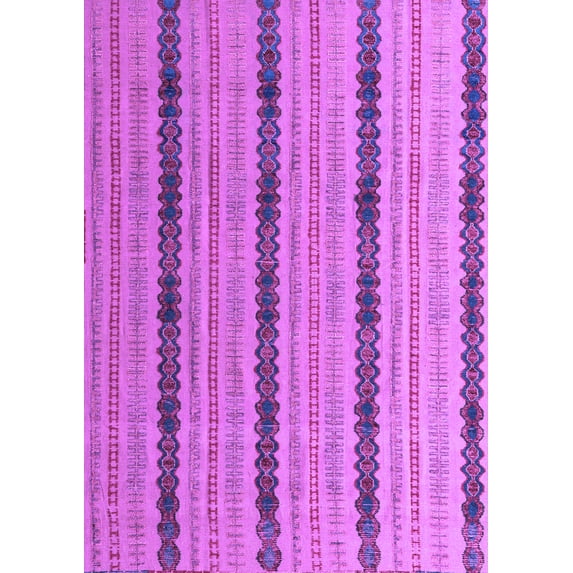 Ahgly Company Indoor Rectangle Abstract Purple Modern Area Rugs, 2' x 4'
