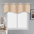thumbnail image 2 of Nvzi Solid Blackout Curtain Valance for Kitchen/Bedroom Grommet Top Scalloped Valance Short Curtain Panels (Black,52x18), 2 of 3