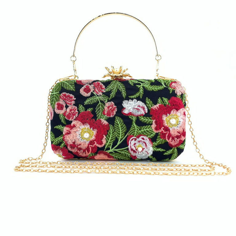 Retro Flower Clutch Bag Purse, Flower Purses Bags Handbags