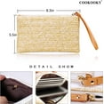 thumbnail image 3 of Womens Straw Clutch Bag Bohemian Summer Beach Straw Purse Zipper Wristlet Wallets for Women, 3 of 6