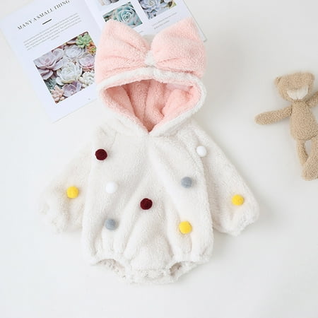 

Toddler Baby Girls Winter Cartoon Windproof Coat Hooded Bodysuit Romper Clothes
