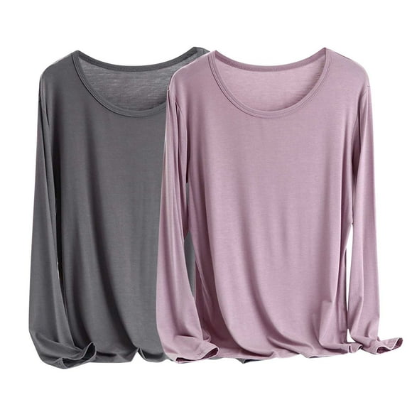 DecSea 2PC Women Y2K Crewneck Long Sleeve Slim Fit T Shirt Going Out Fall Fashion Basic Tops