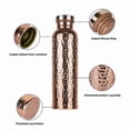 thumbnail image 6 of Handmade Polished Copper Water Bottle, Hand Hammered Textured Ayurvedic Yoga Water Bottle, Pure Copper Drinking Vessel For Home, Gym & Daily Use, 800ml, 6 of 6
