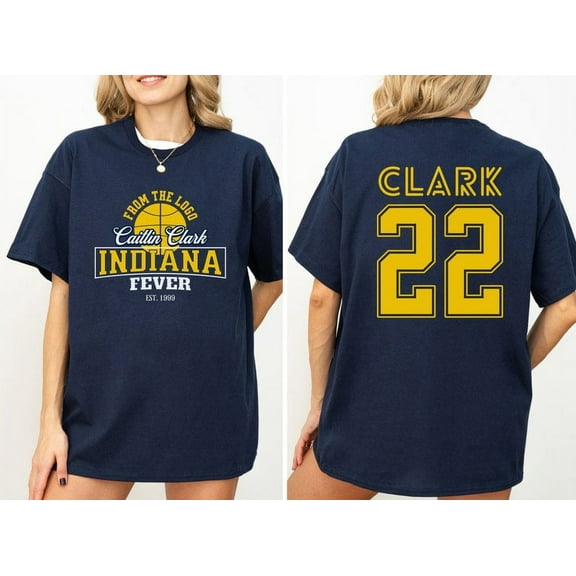 Caitlin Clark 22 Double Sided T-shirt, Caitlin Clark Shirt, Tee Women Basketball Unisex Tshirt, Caitlin Clark #22, Indiana Fever, Navy Color