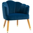 thumbnail image 1 of HOMCOM Modern Accent Chair Upholstered Velvet Armchair with Arms Wood Legs, 1 of 10