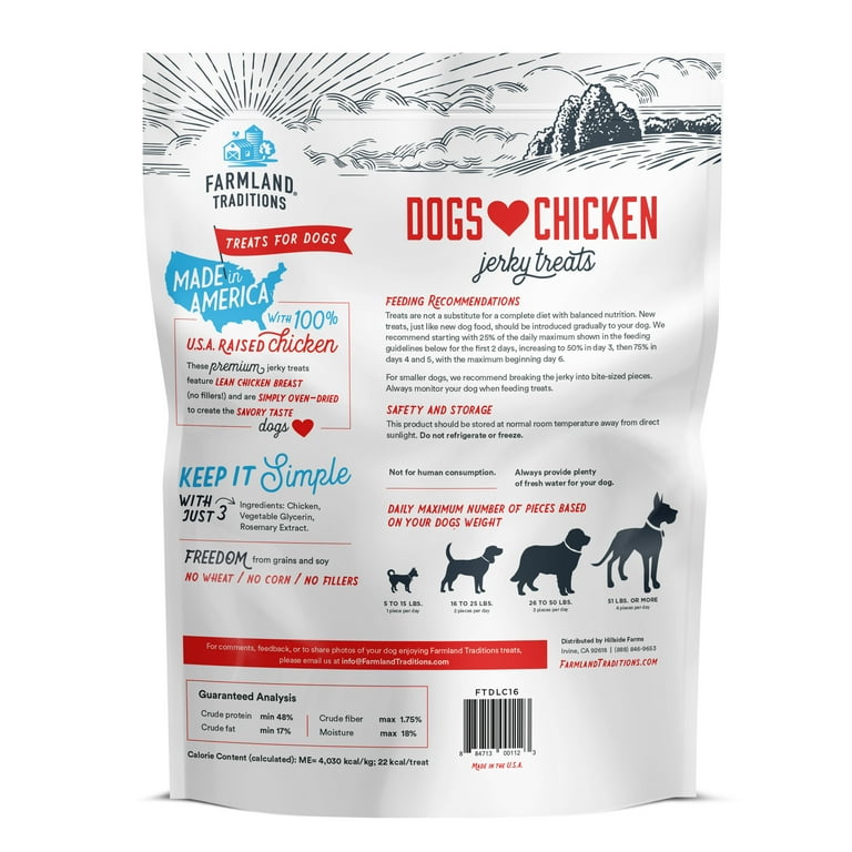 Farmland Traditions Chicken Jerky Dog Treats, 1 Pound Bag photo 2