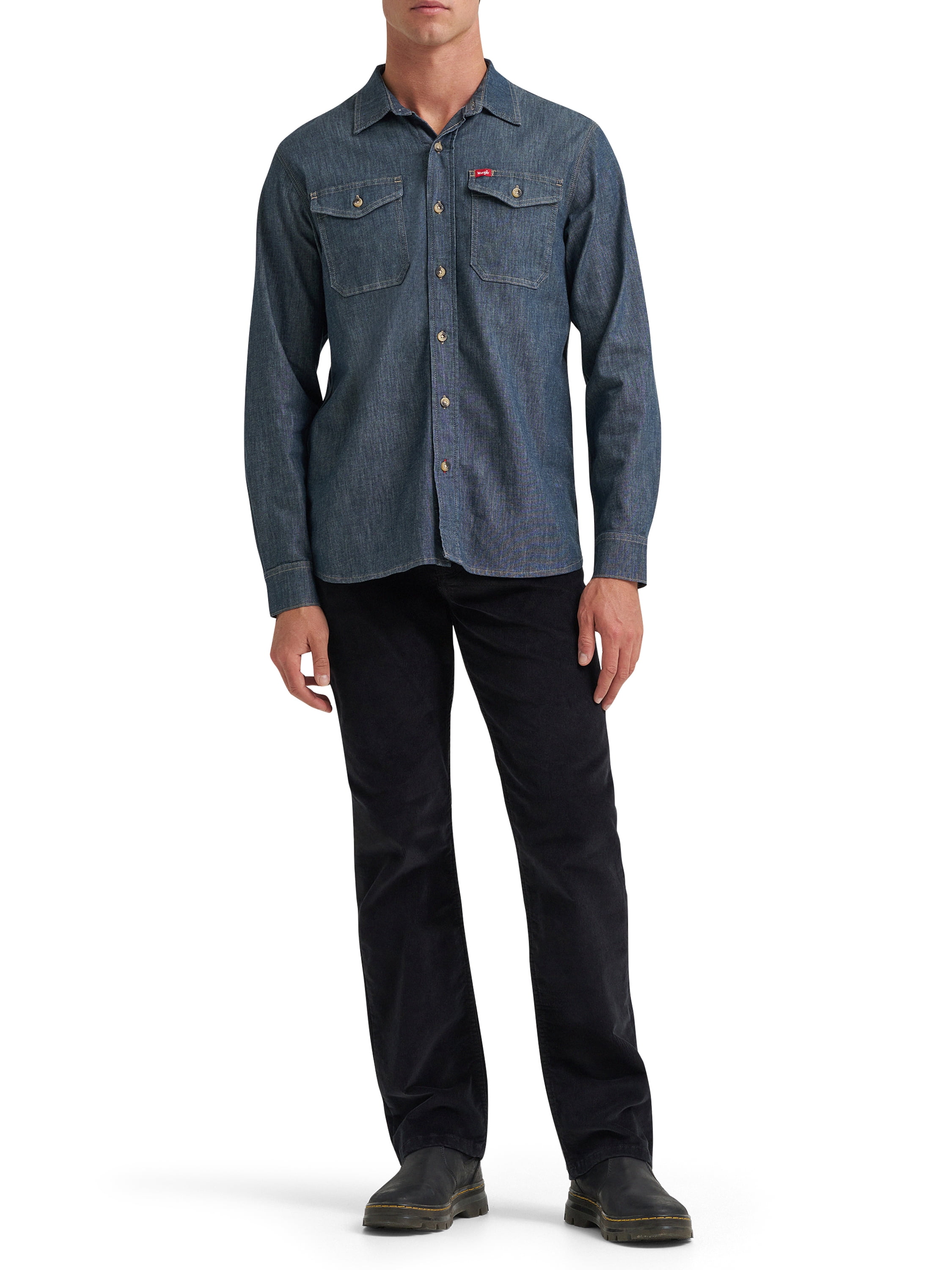 Wrangler® Mens Long Sleeve Heritage Solid Shirt