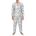 thumbnail image 3 of Fotbe Sea Turtle Pijama de Hombre con Estampado de Manga Larga, Conjunto de 2 Piezas, Ropa de Dormir Suave y Cómoda con Bolsillos-Large, 3 of 7
