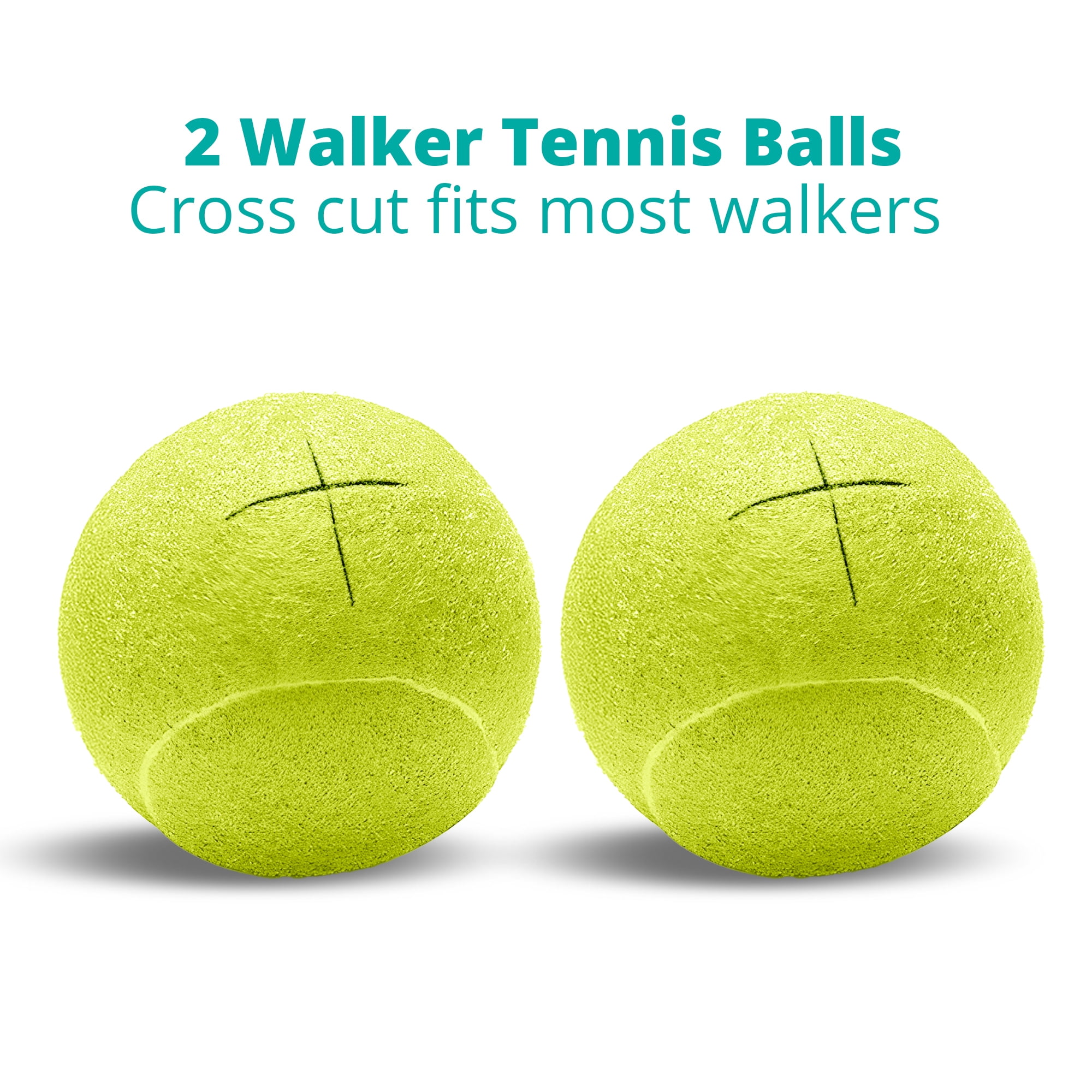 Sukuos Walker Pre-Cut Tennis Balls for Walkers, Felt, Green, 2 pack