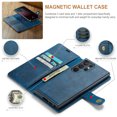 thumbnail image 3 of Allytech Wallet Case for Samsung Galaxy S23 Ultra with 3 Card Slots & Cash Pocket, 2 in 1 Detachable Strong Magnetic Case, Retro PU Leather Shockproof Magnetic Clasp Slim Protective Shell - Blue, 3 of 8