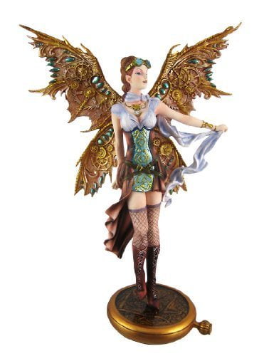 Steampunk Art Inspired Collectibles Fairy Rebecca Globe Traveler Sculpture 9"H 