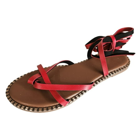 

Vuygyu Women s Ankle Loop Strap Flat Plus Size Sandals Women Thong Sandals Size 8 Women Sandals Offer Womens Walking Sandals Size 8 Wide Stud Sandals for Women Flat Sandal Insoles for Women Wide Width