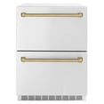 thumbnail image 2 of ZLINE Autograph Edition 24 in. Touchstone 168 Can Outdoor-Rated Dual Refrigerator Drawer with Stainless Steel Doors and Champagne Bronze Handles (RDSOZ-ST-24-CB), 2 of 2