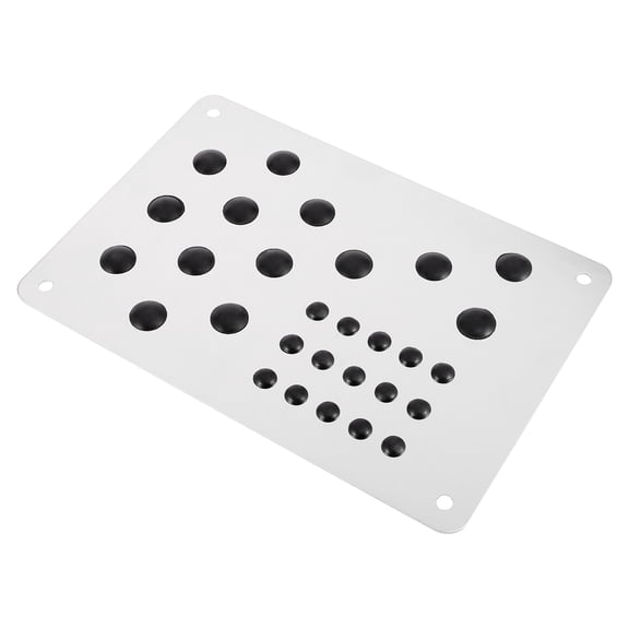 Auto Floor Mat Foot Heel Plate Cover Carpet Pedal Footrest Aluminum Alloy TPR Black Silver Tone