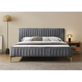 thumbnail image 5 of Pemberly Row Upholstered Contemporary Fabric King Platform Bed in Charcoal, 5 of 8