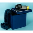 thumbnail image 5 of Simplify Collapsible Velvet Storage Ottoman in Navy, 5 of 7