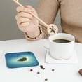 thumbnail image 6 of Kll Square Drink Coasters Set Of 4,Pu Leather Absorbent Coasters Set Decorative Coffee Cup Coasters Housewarming Gift For Home Decor-Paradise Island In The Form Of Heart, 6 of 9