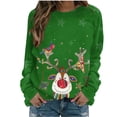 thumbnail image 2 of Wancir Womens Christmas Sweatshirt Funny Reindeer Snowman Crewneck Xmas Holiday Long Sleeves Pullover Tops, 2 of 4