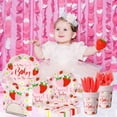 thumbnail image 5 of Strawberry Baby Shower Decorations, 150Pcs A Berry Sweet Baby  on the Way Decorations Tableware Sweet Baby Strawberry Plates and Napkins Cups for Girls Strawberry Baby Shower Supplies, Serve 25, 5 of 6