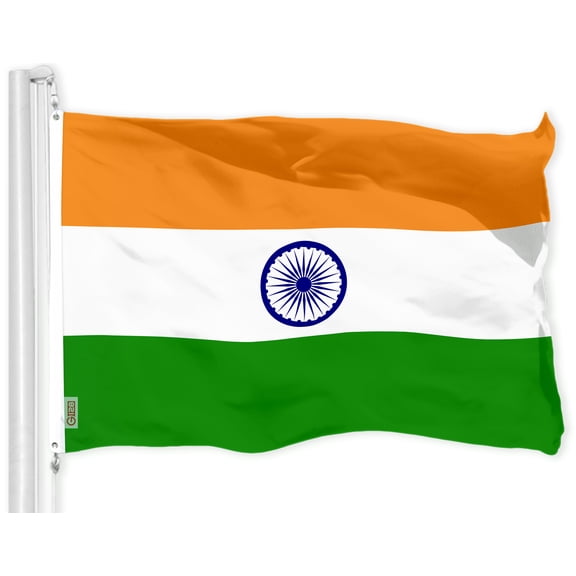 India (Indian) Flag | 3x5 feet | Printed 150D – Indoor/Outdoor, Vibrant Colors, Brass Grommets, Quality Polyester, Much Thicker More Durable Than 100D 75D Polyester