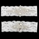 thumbnail image 2 of Liga de encaje de flores con diamantes de imitación cristal BLESIY para bodas nupciales, 2 of 7