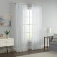 thumbnail image 6 of Eclipse Emina Crushed Sheer Voile Window Curtain Panel, Rod Pocket, 1 Panel, 52 In Wide x 63 In Long, White, 6 of 8