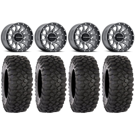 Raceline Trophy 14" Grey Wheels 30" XC450 Tires Polaris RZR XP 1000 / PRO XP / Ranger XP 900/1000