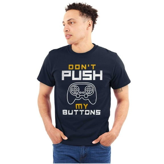Dont Push Buttons Video Gamer Plus Size Crewneck Graphic Tee Shirt Brisco Brands 2X