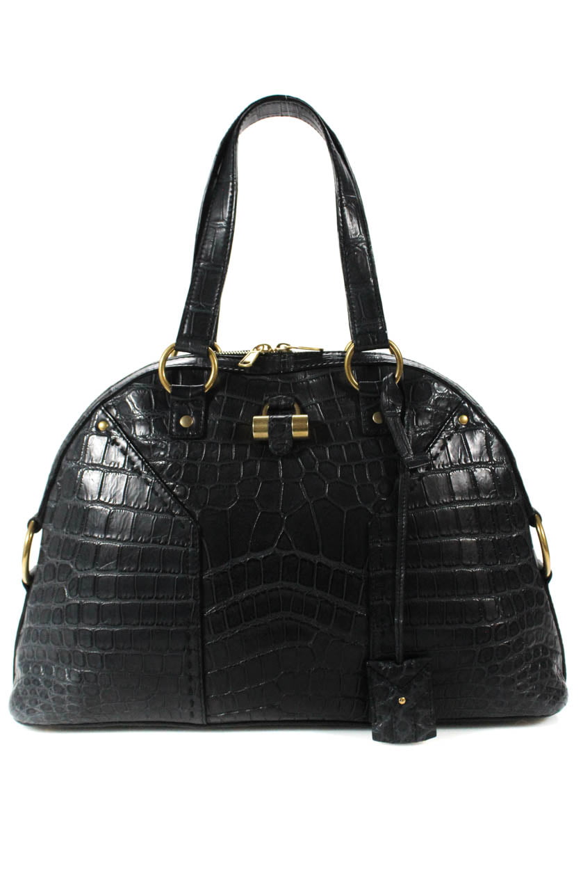 Yves Saint Laurent Womens Crocodile Muse Bag Shoulder Tote Handbag ...