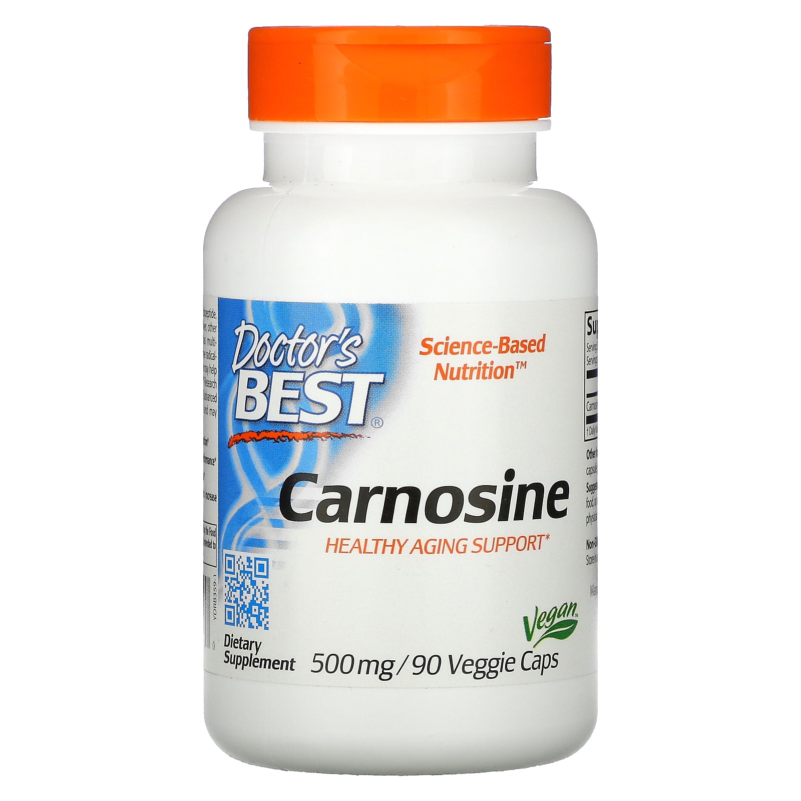 Doctor's Best Carnosine, 500 mg, 90 Veggie Caps