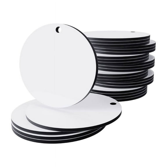 30Pcs Sublimation Ornament Blanks Round Sublimation Blank Pendants Bulk for Christmas Day Day Ornament Supply