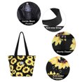 thumbnail image 2 of HAWEE Sunflower Tote Bag with Zipper for Women Inside Mesh Pocket Heavy Duty Casual Cloth Shoulder Handbag Outdoors, Sunflower, 2 of 7