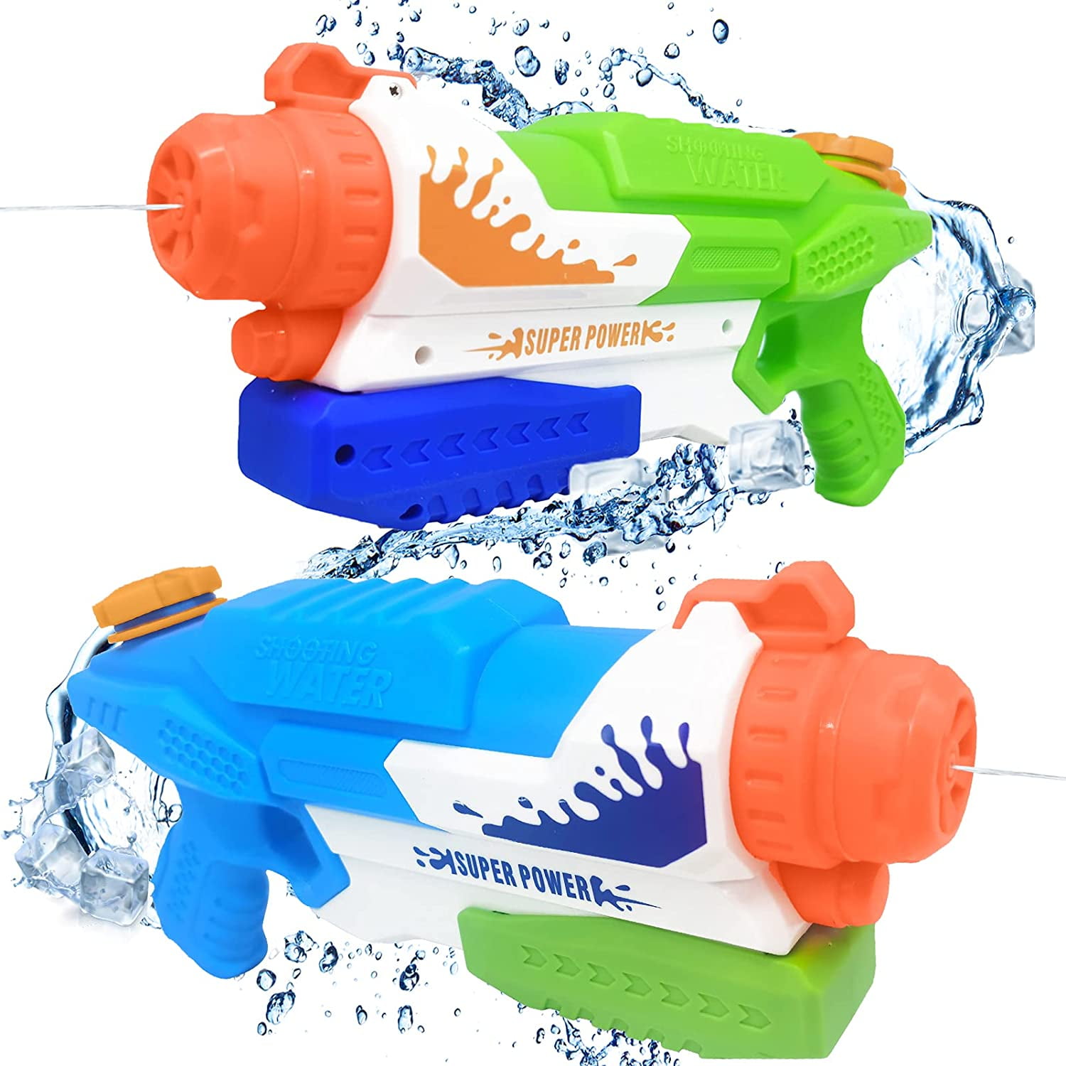 Water Gun for Kids & Adults - 2 Pack 550CC High Capacity Super Water Soaker Blaster Squirt Guns for Boys & Girls, Long Range Shooting, Summer Swimming Pool Party Favors, Outdoor Water Fighting Toys